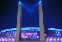 Olympiastadion in Berlin wird zur magischen Lichtbühne